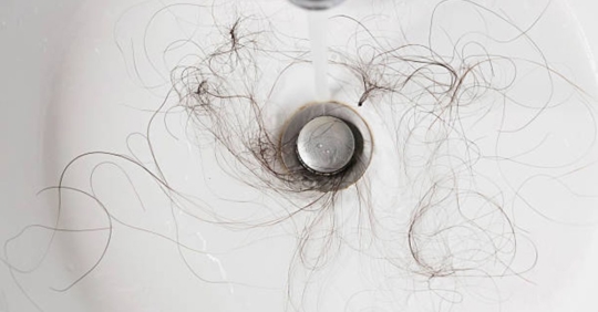 hair in sink
